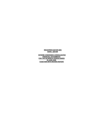 Thumbnail Industries Qatar Financial Statement 2006-q2