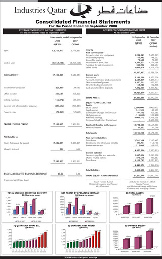 Thumbnail Industries Qatar Financial Statement 2008-q3