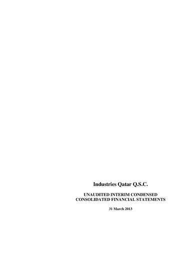 Thumbnail Industries Qatar Financial Statement 2013-q1