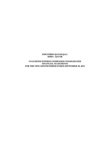 Thumbnail Industries Qatar Financial Statement 2013-q3