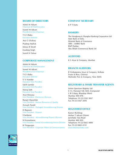 Miniature Blue Star
 Rapport annuel 2002-2003