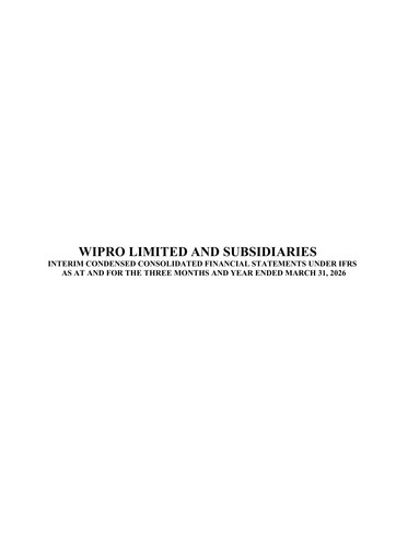 Thumbnail Wipro Financial Statement 2025-2026