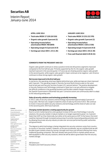 Miniature Securitas AB Rapport semestriel 2014-h1