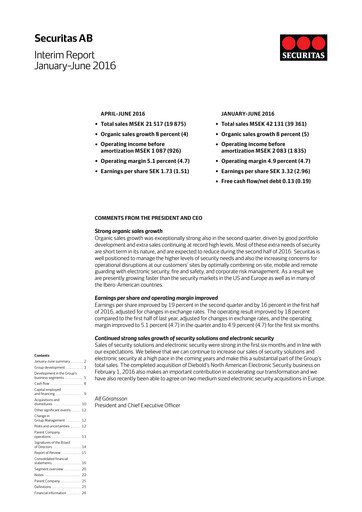 Miniature Securitas AB Rapport semestriel 2016-h1