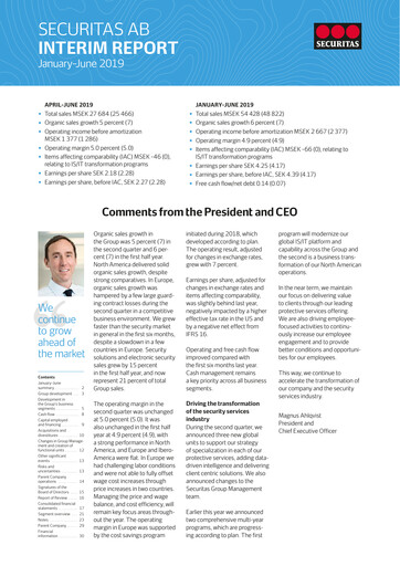 Miniature Securitas AB Rapport semestriel 2019-h1