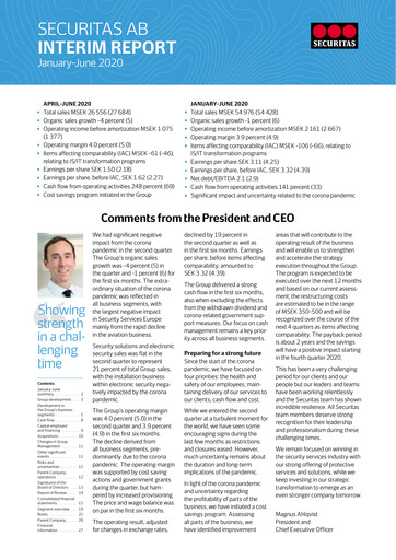 Miniature Securitas AB Rapport semestriel 2020-h1