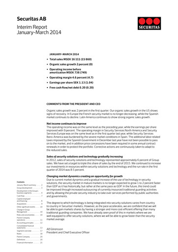 Miniature Securitas AB Rapport trimestriel 2014-q1