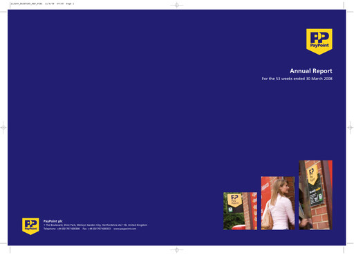 Thumbnail PayPoint Annual Report 2008