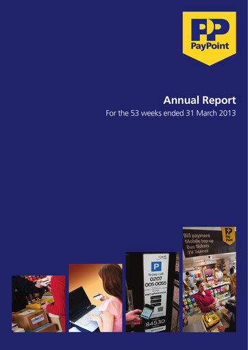 Thumbnail PayPoint Annual Report 2013