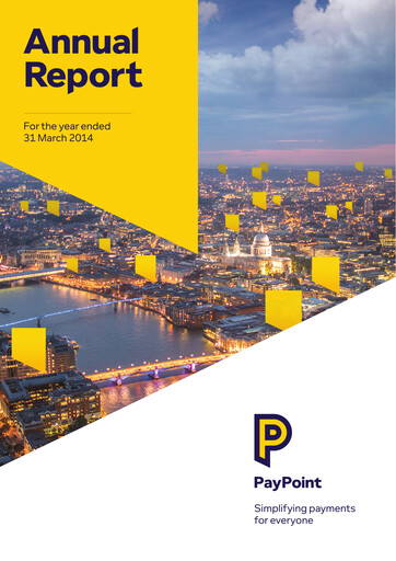 Thumbnail PayPoint Annual Report 2014