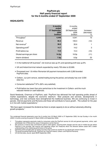 Thumbnail PayPoint Half-year Report 2009-h1