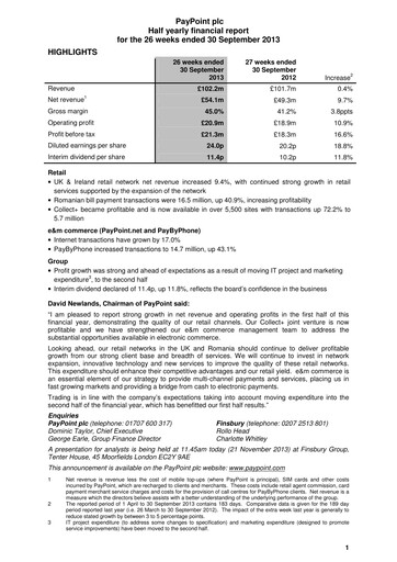 Thumbnail PayPoint Half-year Report 2013-h1