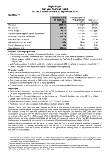 Thumbnail PayPoint Half-year Report 2016-h1