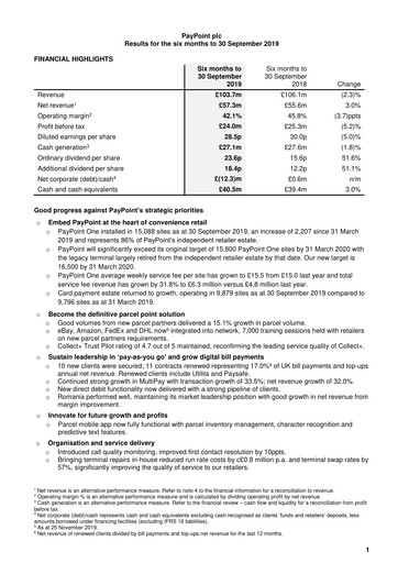 Thumbnail PayPoint Half-year Report 2019-h1