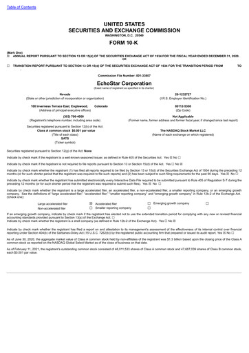 Vorschaubild EchoStar Finanzbericht 2020