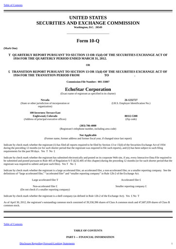 Vorschaubild EchoStar Quartalsbericht 2012-q1