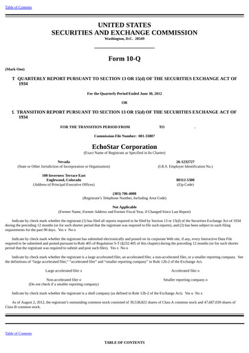 Vorschaubild EchoStar Quartalsbericht 2012-q2