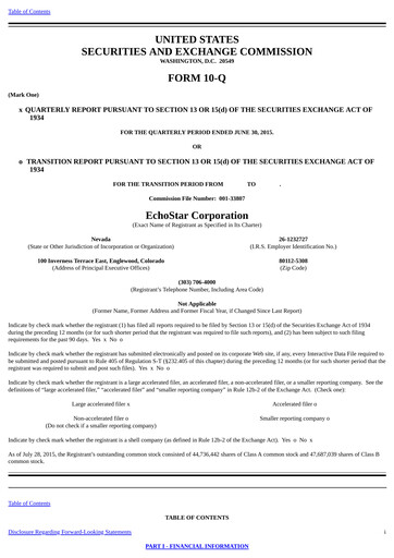 Vorschaubild EchoStar Quartalsbericht 2015-q2