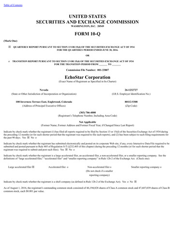 Vorschaubild EchoStar Quartalsbericht 2016-q2
