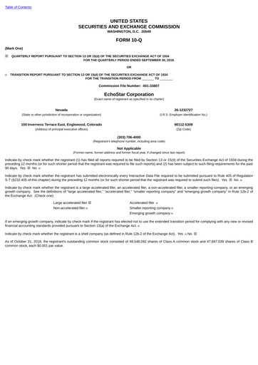 Vorschaubild EchoStar Quartalsbericht 2018-q3