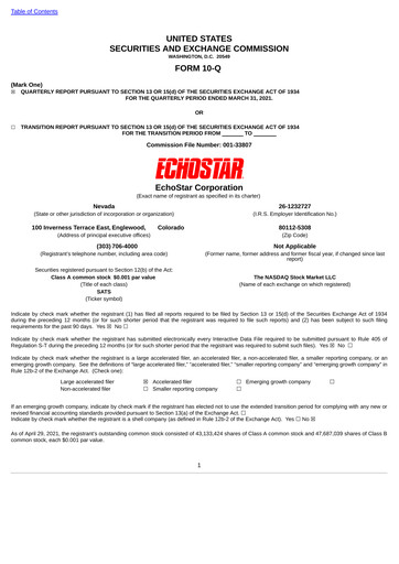 Vorschaubild EchoStar Quartalsbericht 2021-q1