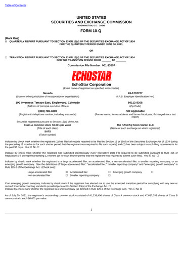 Vorschaubild EchoStar Quartalsbericht 2021-q2