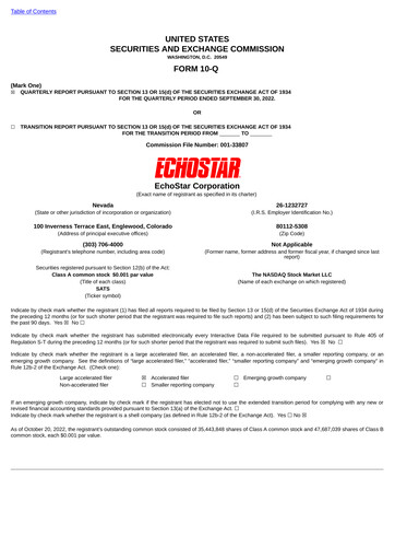 Vorschaubild EchoStar Quartalsbericht 2022-q3