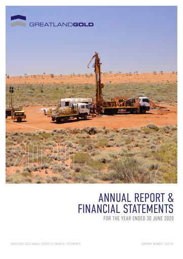 Thumbnail Greatland Gold Annual Report fy2020