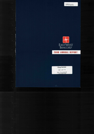 Thumbnail East West Bancorp
 Annual Report 2008