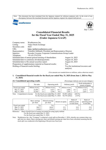 Thumbnail Weathernews Inc. Financial Statement fy2024