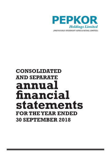 Thumbnail Pepkor Financial Statement fy2018