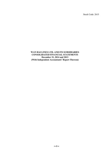 Thumbnail Wan Hai Lines Financial Statement 2014