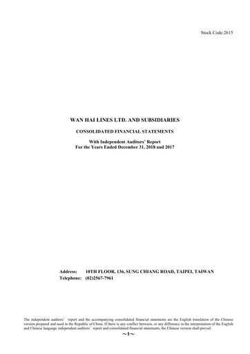 Thumbnail Wan Hai Lines Financial Statement 2018