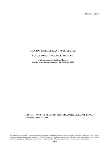 Thumbnail Wan Hai Lines Financial Statement 2021