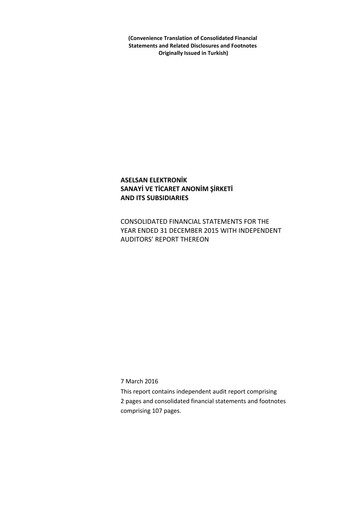 Vorschaubild Aselsan Finanzmitteilung 2015