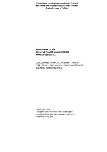 Vorschaubild Aselsan Finanzmitteilung 2017