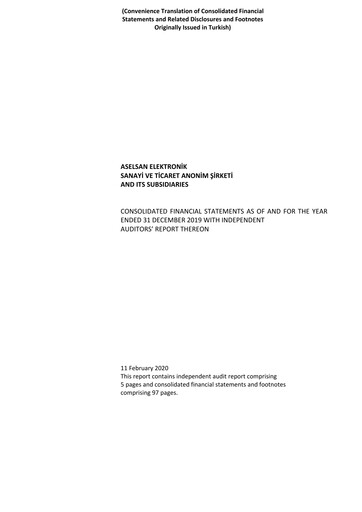 Vorschaubild Aselsan Finanzmitteilung 2019