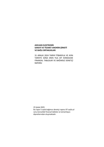 Thumbnail Aselsan Financial Statement 2024
