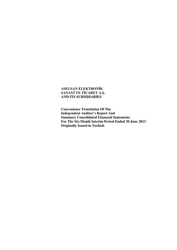 Thumbnail Aselsan Half-year Report 2013-h1