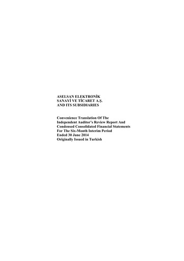 Thumbnail Aselsan Half-year Report 2014-h1