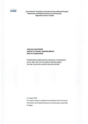 Thumbnail Aselsan Half-year Report 2016-h1