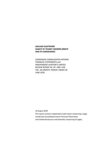 Thumbnail Aselsan Half-year Report 2020-h1