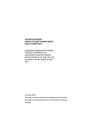 Thumbnail Aselsan Half-year Report 2021-h1