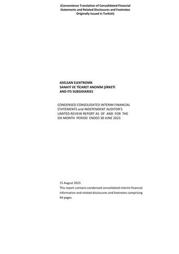 Thumbnail Aselsan Half-year Report 2023-h1
