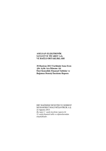 Thumbnail Aselsan Half-year Report 2013-h1