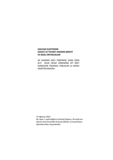 Thumbnail Aselsan Half-year Report 2023-h1