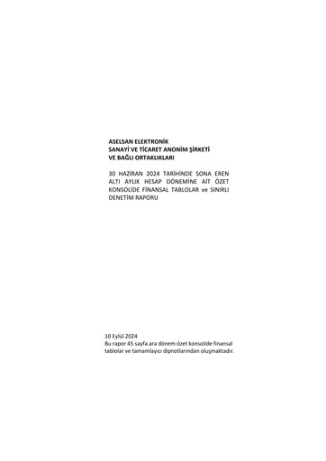 Thumbnail Aselsan Half-year Report 2024-h1