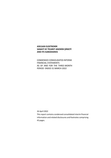Thumbnail Aselsan Quarterly Report 2022-q1