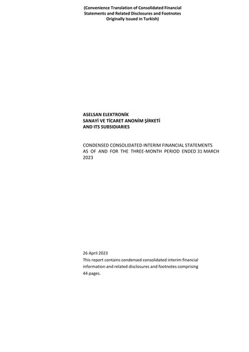 Thumbnail Aselsan Quarterly Report 2023-q1