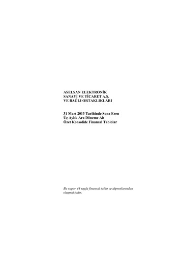 Thumbnail Aselsan Quarterly Report 2013-q1